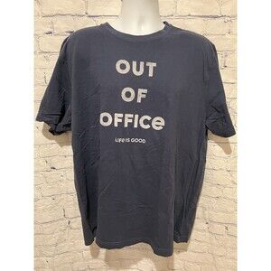 Life Is Good Men’s Size 2XL Blue Heavy Cotton Graphic Classic Fit T-Shirt